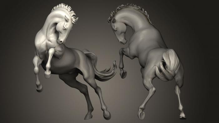 نموذج ثلاثي الأبعاد لآلة CNC التماثيل الحيوانية الحصان مرموريال